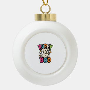 Halloween Hund Welpe Boo Keramik Kugel-Ornament