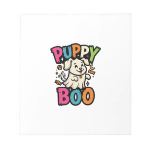 Halloween Hund Welpe Boo Notizblock