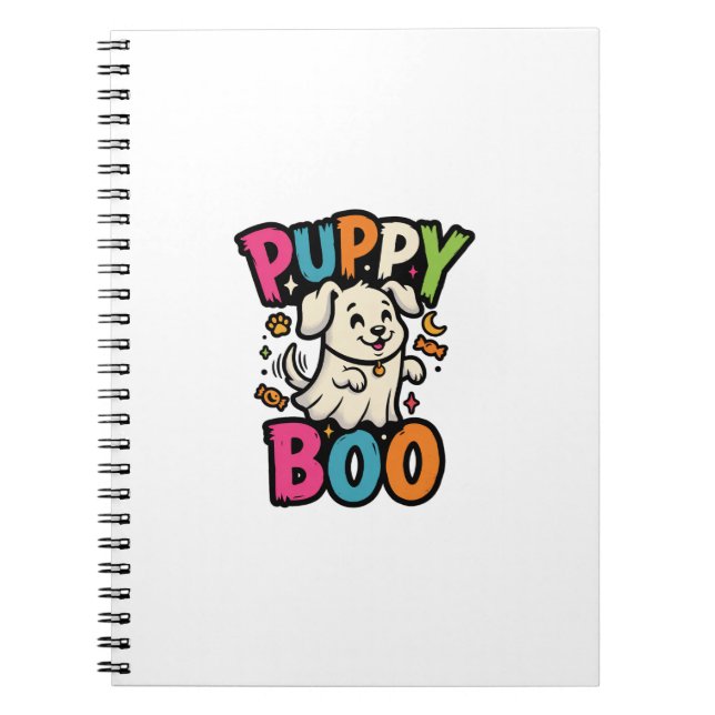 Halloween Hund Welpe Boo Notizblock (Vorderseite)