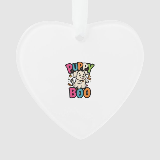 Halloween Hund Welpe Boo Ornament (Vorderseite)