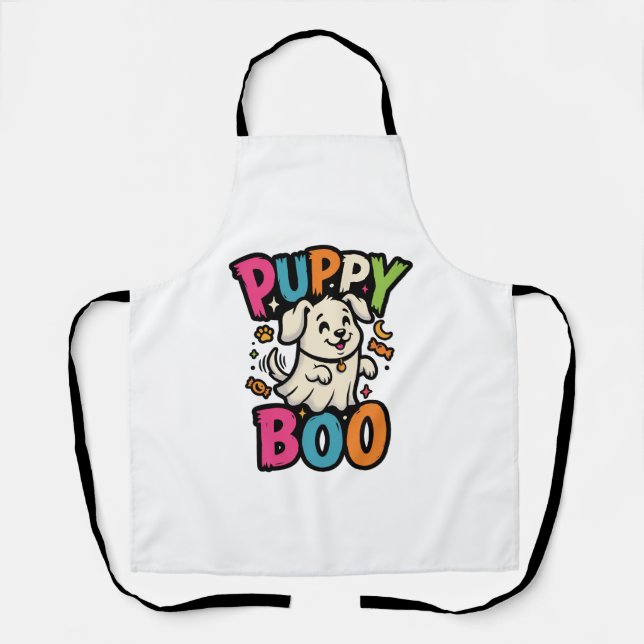 Halloween Hund Welpe Boo Schürze (Vorderseite)