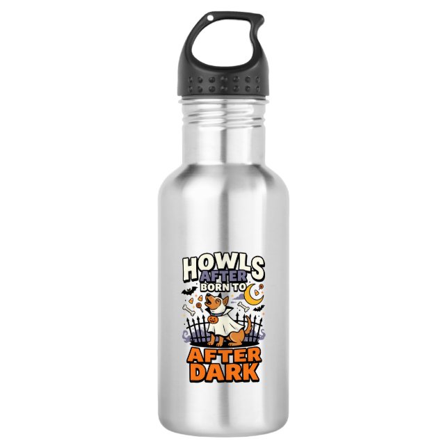 Halloween-Hunde-Boo-Crew (5) Edelstahlflasche (Vorderseite)