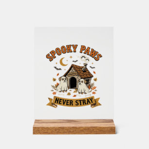 Halloween-Hunde-Geisterpfoten Acrylschild