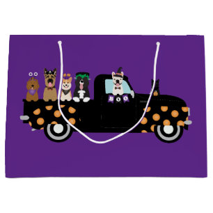 Halloween-Hunde in einem Lieferwagen Große Geschenktüte
