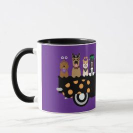Halloween-Hunde in einem Lieferwagen Tasse