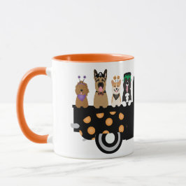 Halloween-Hunde in einem Lieferwagen Tasse