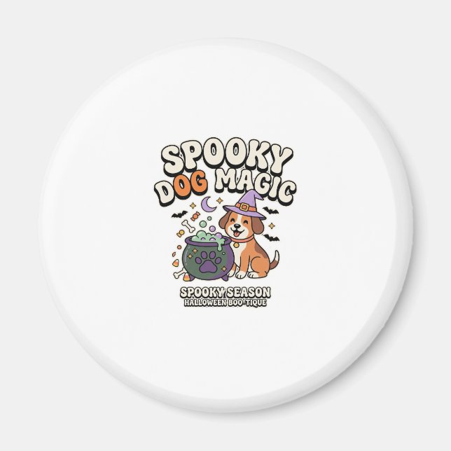 Halloween-Hunde-Magie-Vibes Magnet (Vorne)