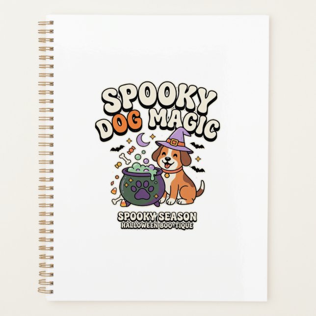 Halloween-Hunde-Magie-Vibes Planer (Vorderseite)