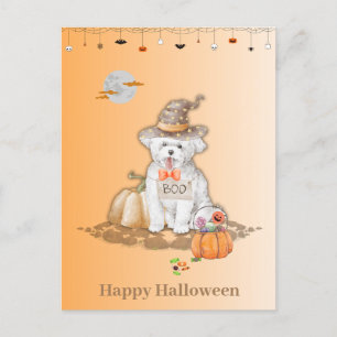 Halloween-Hunde mit Halloween Candy Card Feiertagspostkarte