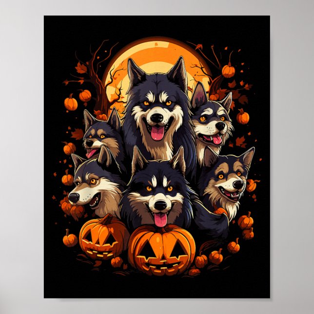 Halloween-Hunde-T-Shirt2 Poster (Vorne)