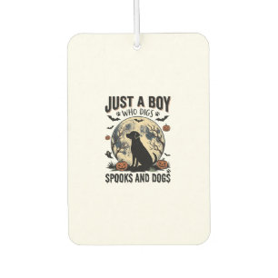 Halloween-Hundefreund Vintage-Gravur Jungen-Shirt  Autolufterfrischer