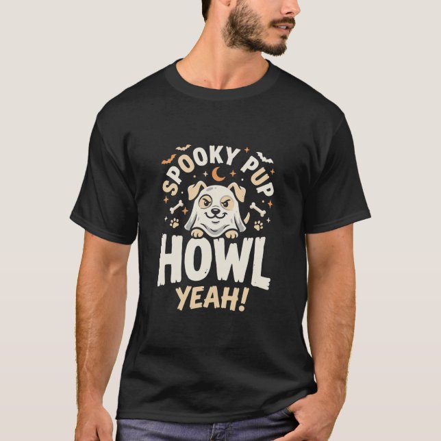 Halloween Hundeheulen Ja T-Shirt (Vorderseite)