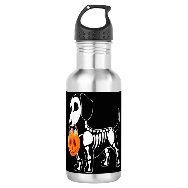 Halloween-Hundekostüm Edelstahlflasche (Vorderseite)