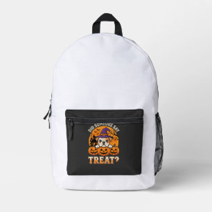Halloween-Hundelecker Bulldogge Kürbis Design Bedruckter Rucksack