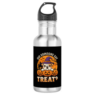 Halloween-Hundelecker Bulldogge Kürbis Design Edelstahlflasche