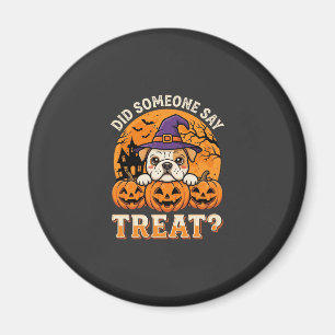 Halloween-Hundelecker Bulldogge Kürbis Design Magnet