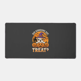 Halloween-Hundelecker Bulldogge Kürbis Design Schreibtischunterlage