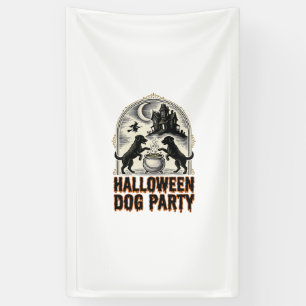 Halloween-Hundeparty Vintage-Hexenkessel-Design_ Banner