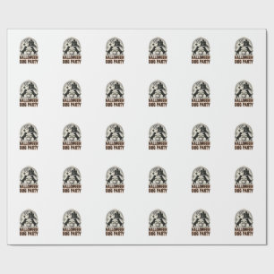 Halloween-Hundeparty Vintage Hexenkessel Design_ Geschenkpapier