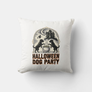 Halloween-Hundeparty Vintage Hexenkessel Design_ Kissen