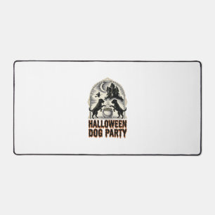 Halloween-Hundeparty Vintage Hexenkessel Design_ Schreibtischunterlage