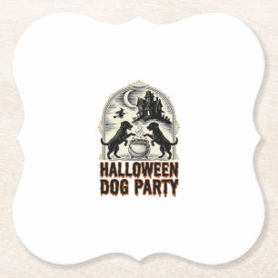 Halloween-Hundeparty Vintage Hexenkessel Design_ Untersetzer