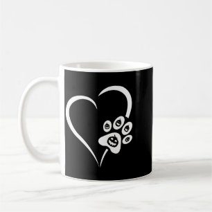 Halloween-Hundepfoten-Herz - Kürbis-Halloween-Hund Kaffeetasse