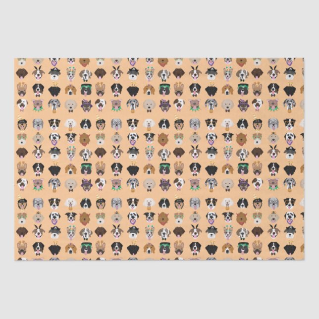 Halloween-Hundeschema Seidenpapier (Vorderseite)