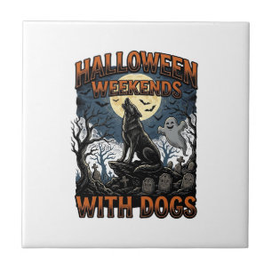 Halloween-Hundeshirt Vintage-Friedhof-Welpe Fliese