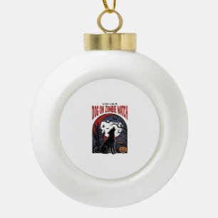 Halloween-Hundeshirt Zombie Patrol Design_1 Keramik Kugel-Ornament