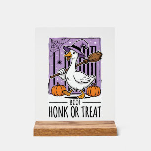 Halloween Hupen oder behandeln Hexen Gans Acrylschild