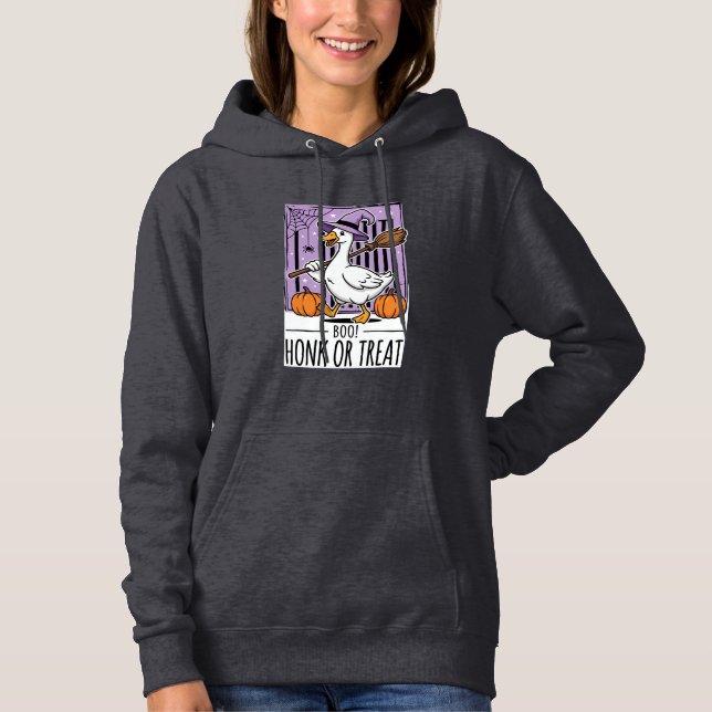 Halloween Hupen oder behandeln Hexen Gans Hoodie (Vorderseite)