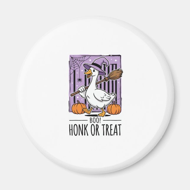 Halloween Hupen oder behandeln Hexen Gans Magnet (Vorne)