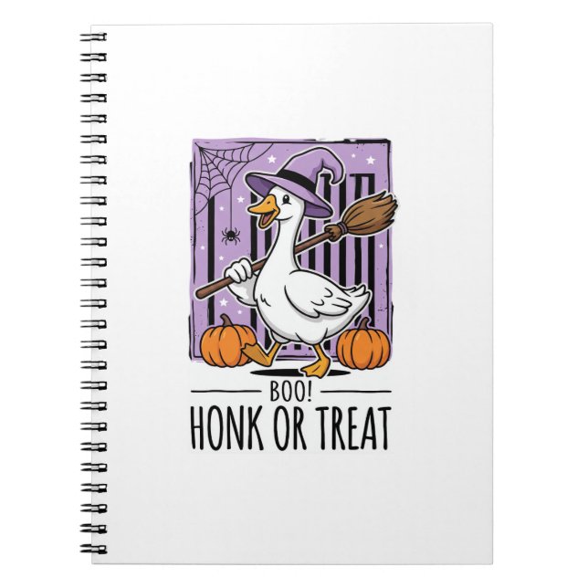 Halloween Hupen oder behandeln Hexen Gans Notizblock (Vorderseite)