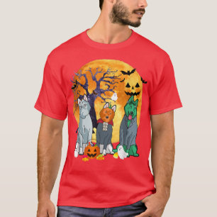 Halloween Husky Dog Zombie Kürbislaterne Pumpkin T-Shirt