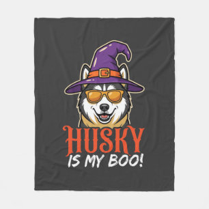 Halloween Husky ist mein Boo Hexenhut Fleecedecke