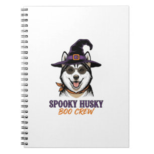 Halloween-Husky-Shirt Hexen-Hund Vintage-Grafik Notizblock