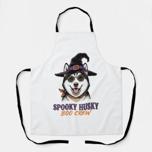 Halloween-Husky-Shirt Hexen-Hund Vintage-Grafik Schürze