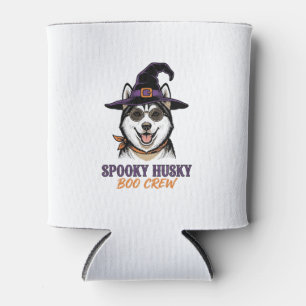 Halloween Husky-Shirt Hexenhund Vintage-Grafik Dosenkühler