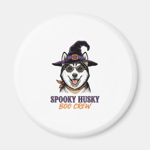 Halloween Husky-Shirt Hexenhund Vintage-Grafik Magnet