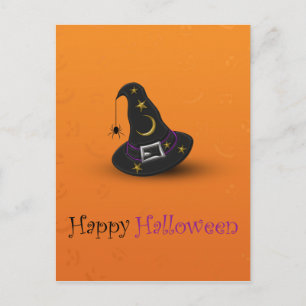 Halloween-Hut mit Spider Postkarte