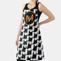Halloween Hut und Black Cat Monogramm