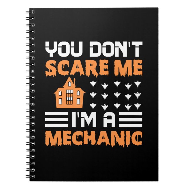 Halloween I Am A Mechanic Birthday Notizblock (Vorderseite)