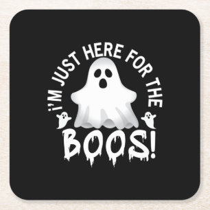 Halloween I am Just Here For The Boos Birthday Rechteckiger Pappuntersetzer