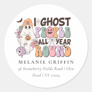 Halloween I Ghost People Das ganze Jahr über Runder Aufkleber