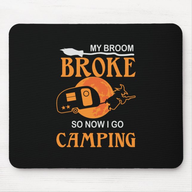 Halloween I Go Camping Birthday Mousepad (Vorne)