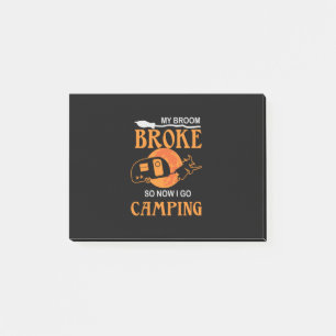 Halloween I Go Camping Birthday Post-it Klebezettel