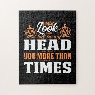 Halloween I May Look Calm Birthday Puzzle