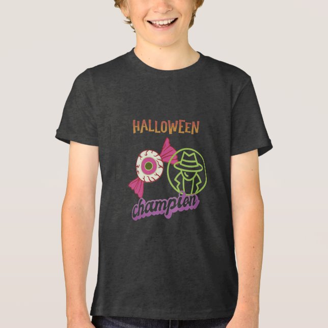 Halloween I Spy Champion Tri-Blend Shirt (Vorderseite)