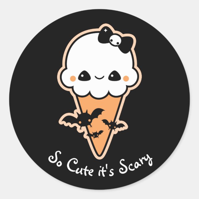 Halloween Ice Cream Cone Runder Aufkleber (Vorderseite)